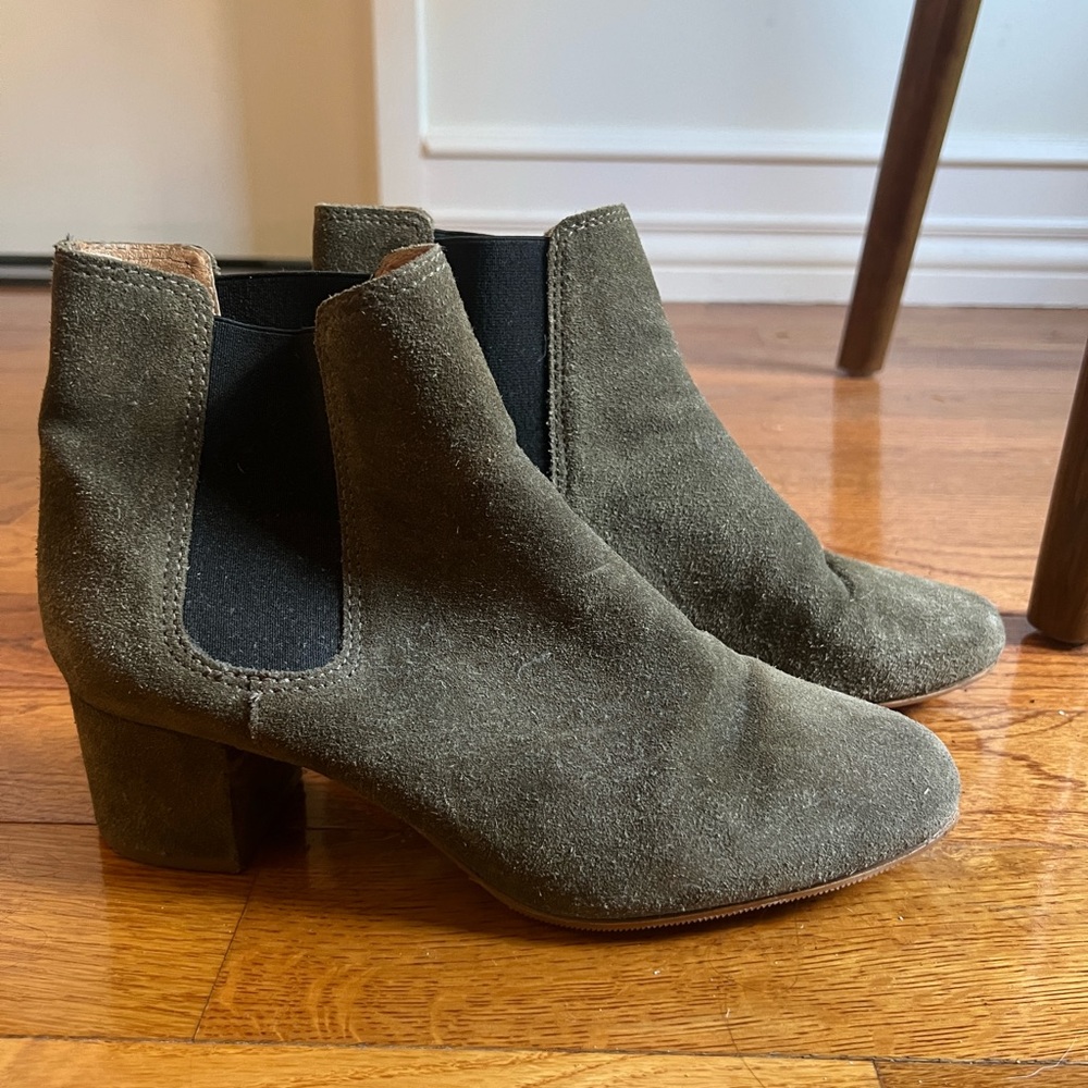 Madewell Forest Green Suede Boots